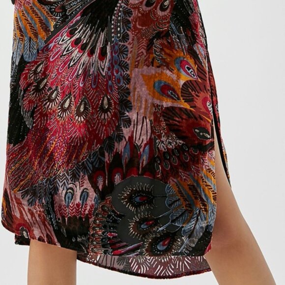 NWT Get Luxe in Anthropologie Velvet Pieces Women Boho Lined Dress size small - Picture 7 of 7